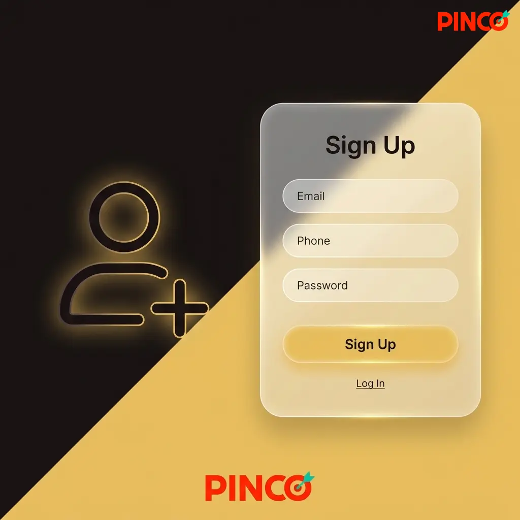 Step-by-step Pinco registration guide showing sign-up form with email and social media options for Canadian players