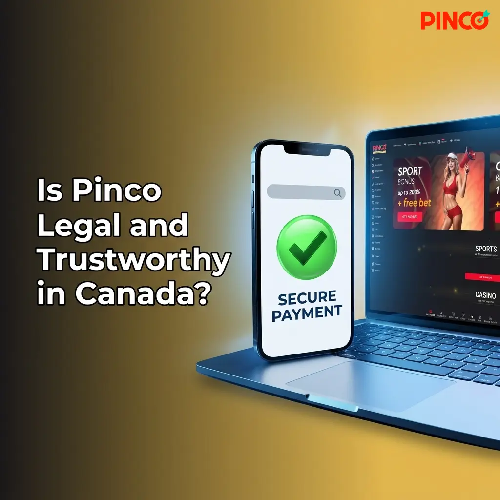 Pinco casino licence and legal status in Canada showing Curaçao eGaming certification and SSL security features