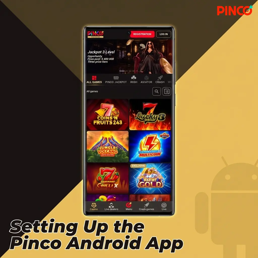 Pinco Android APK download and installation setup guide showing steps to enable unknown sources and install the app